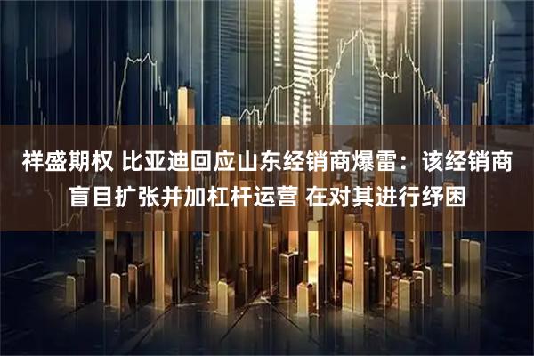 祥盛期权 比亚迪回应山东经销商爆雷：该经销商盲目扩张并加杠杆运营 在对其进行纾困