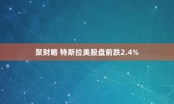 聚财略 特斯拉美股盘前跌2.4%